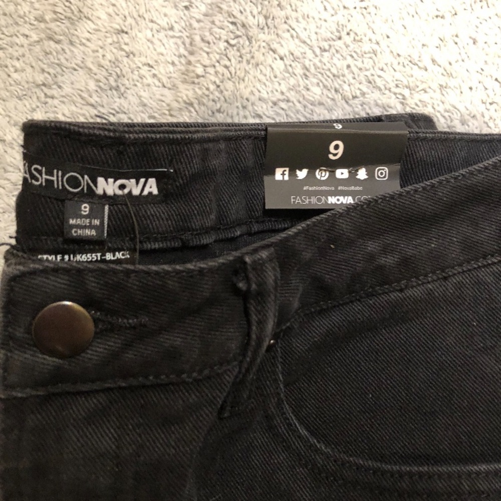 Black straight leg jeans from fashionNova